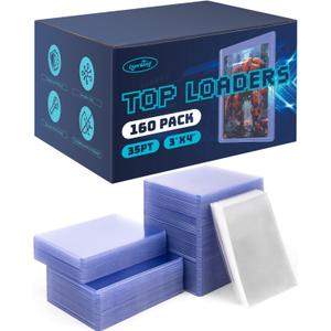 Lzerking Top Loaders for Cards 320ct, 35PT Card Saver 160 Top Loader and 160 Penny Sleeves for Trading Cards Protectors Hard Plastic 3" x 4" Trading Cards Protectors for Baseball Sports Card Sleeves