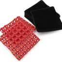 Chicken Nesting Pads 6 Pack - Washable Coop Accessories with 2 Bonus Egg Trays - Easy Clean Nesting Box Liner Pads for Farm and Backyard Laying Hens 13.6 x 11.5 Inches. Reusable Poultry Supplies
