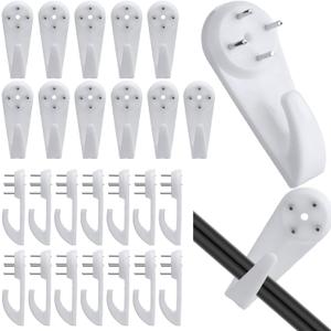 Barydat 100 Pcs String Light Hooks Fairy Light Hooks No Drilling Invisible Heavy Duty Nail Hangers for Outdoor Brick Wall Hanging Spring Summer Holiday Party Decorations