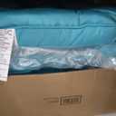 19x19 Outdoor Chair Cushions Set of 4, Tufted Wicker Patio Furniture Cushions, Thick Outdoor Seat Cushions for Lawn Chairs, Overstuffed and Water Resistant, Teal
