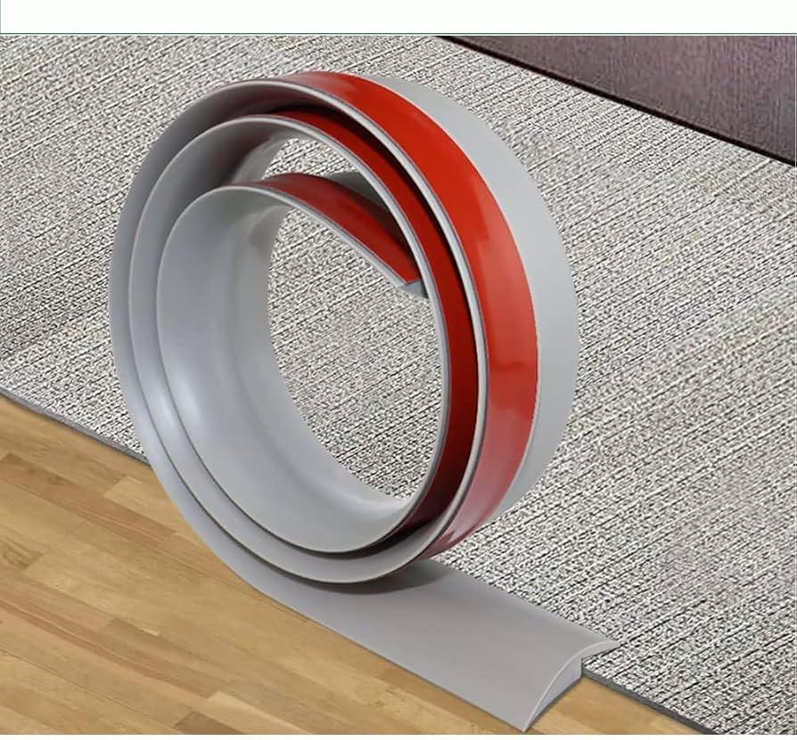 Transition Strip Self Adhesive Carpet & Flooring Transitions Edging Trim Strip PVC Threshold Transitions Suitable for Threshold Height Less Than White 2 Inch