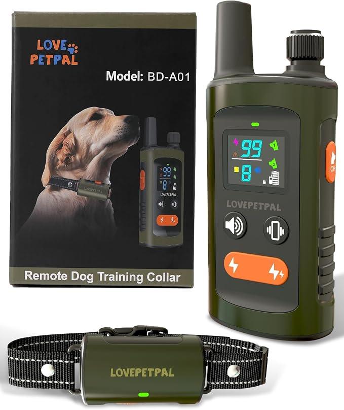 Dog Training Collar with Remote Control | 3500FT Rechargeable , IPX7 , Large Medium Small Dogs , 4 Training Modes , Vibration ,Beep , Anti-Shedding Lock