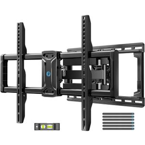 Pipishell Full Motion TV Wall Mount for 42-85 inch Flat Screen LED TV up to 132lbs Swivel Dual Articulating Arms Mount, Tool-Free Tilt Bracket Max VESA 600x400mm, Fits 8 12 16" Wood Studs