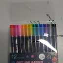 Glitter Markers Outline Pens Metallic,12 Cute Art Supplies Kids 6-8 9-12 10-12 Year Old Tween Teen Girl Gifts Trendy Stuff,Arts Crafts Kids Ages 8-12,Crafts Girls 8-12 Shimmer Sparkle Cool Fun Drawing