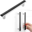Black and Chrome Cabinet Pulls Matte Black and Polished Chrome Kitchen Cabinet Handles, 5 Pack 5 Inch, 2281 Two Tone Hardware for Cabinets Drawers Bedroom Dresser Cupboard Bathroom Vanity