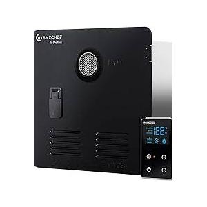 RV Tankless Water Heater, 65000 BTU with Showerhead Kit Control Panel 15 x 15 in White Door, 12V On Demand Instant Hot Water Heater for RV Camping, Propane Gas, White