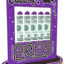 Graduation Money Holder Wooden Frame - Double Side Cash Holder for Class of 2025 Students - Creative Graduation Celebration Party Decoration Supplies - Keepsake Gift for Grads(Purple) - A06