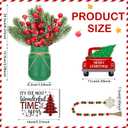 Jexine 12 Pcs Christmas Mason Jar Centerpieces Table Decor with Artificial Snow Pine Cone Red Berry Xmas Wooden Sign for Holiday Farmhouse Home Dining Table Kitchen Tiered Tray Decor