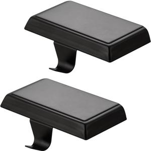 Festanlee 2 Pcs Christmas Stocking Holders Ornament Hooks Mantel Weighted Stocking Hangers Metal Hanging Hooks Heavy Duty Stocking Holders Bases for Mantel Fireplace Party Decoration (Black, 2)