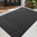 DEXI Front Door Mat 23x35, Non Slip Dirt Trapper Entry Mats for Inside Outside Entrance, Stain and Fade Resistant, Easy Clean Entryway Rug, Welcome Doormat, Patio, Charcoal