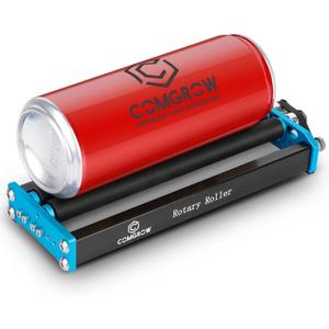 Comgrow Laser Rotary Roller, Laser Engraver Aluminum Y-axis Rotary Roller Engraving Module for Engraving Cylindrical Objects Cans, with 8mm-86mm Adjustment for DIY Laser Marking Different Size
