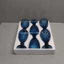 Vintage Wine Glasses Set of 6, 12 OZ Colored Glass Water Goblets, Embossed Floral Decorative Crystal Glass Cups Set, Dishwasher Safe, for Wedding, Party, Red Wine Glass, Bars, Restaurants