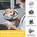 Inflatable Dog Cone Collar w/Pump - Medium Dog Donut Collar After Surgery - Washable Dog Collar w/Removable Soft Cone for Dogs After Surgery- Dog Cone Alternative After Surgery w/Soft Cover