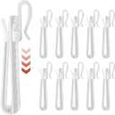 50pcs Plastic Curtain Hooks, Pinch Pleat Curtain Hooks, Drapery Hooks for Pleated Drapes, Adjustable Drapery Pins Curtain Pleat Hooks for Curtain