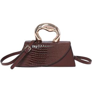 Women Vegan Leather Evening Handbag Crocodile Pattern Handle Clutch Purse Cross Body Envelope Bag