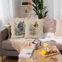 Vintage Butterfly Floral Throw Pillow Covers 18x18, Cottagecore Wildflowers Butterfly Decorative Pillow Covers for Home Living Room Bedroom, Floral Accent Pillows Cover Pillowcases Set of 2