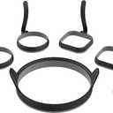Blackstone Egg & Omelet Ring Kit (7 Piece Set) Non Stick Silicone Egg & Omelette Cooker Mold for Pancake, Patties & English Muffin Round Egg Cooking ShaperGriddle Accessories for Breakfast - 5515