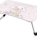 Kawaii Laptop Desk Foldable Kawaii Bed Desk Table Cute Folding Breakfast Tray Portable Lap Standing Desk Notebook Stand Reading Holder for Bed/ Couch/ Sofa/ Floor (Pink)