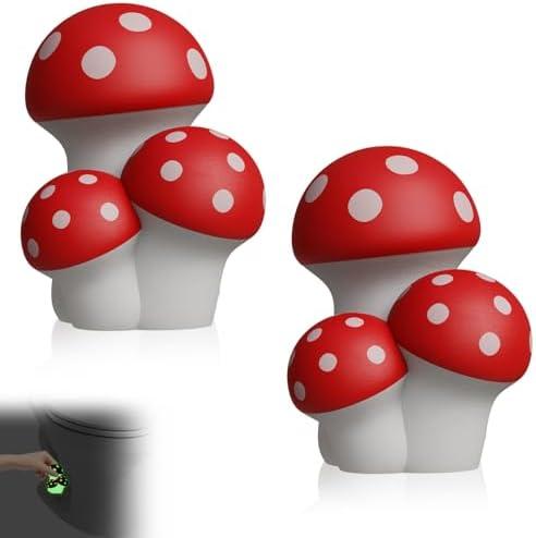 NEEXAN Mushroom Toilet Bolt Covers Decorative Glow in the Dark  2Pack Cute Toilet Screw Cover Caps to Hide Rusty Bolts, Universal Fit for Bathroom Bowl Floor Bolts - Amazon.com
