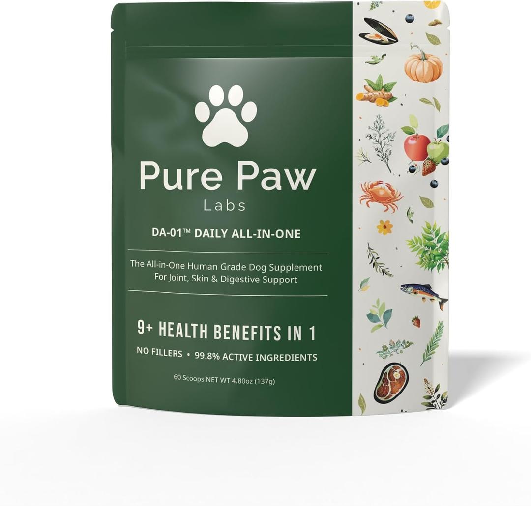 DA-1 Daily All-in-One Dog Supplement Powder | Dog Multivitamin with Probiotics for Gut Health | Supports Skin & Coat, Joints, Allergies & Immune Health | Human Grade Formula, Expiry: 12-2027
