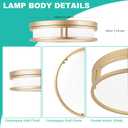 12.5 Inch LED Flush Mount Ceiling Light Fixture, 26W, Super Bright 1700 Lumens, 3 Color 3000K/4000K/5000K, Dimmable Ceiling Lamp for Bedroom Hallway Bathroom Kitchen (Gold)