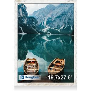 Hongkee 19.7x27.6 Frame, Distressed White Wood Style, Wall Mounting