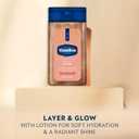 Vaseline Glazed and Glisten Sunlit Glow Body Gel Oil, Ultra-Hydrating Lipids with 100% Pure Cocoa Butter and Shimmering Oil, Vanilla Cocoa Scent, 1.69 Fl Oz, 3 Pack