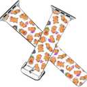 Mingdao Compatible with Apple Watch Series 10 9 8 7 6 5 4 3 2 1 SE, 38mm 40mm 41mm 42mm Patterned PU Leather Band Replacement Strap, Capybara MD3125