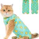Avont Cat Recovery Suit - Kitten Onesie for Cats After Surgery, Cone of Shame Alternative Surgical Spay Suit for Female Cat, Post-Surgery or Skin Diseases Protection -Duck(L)