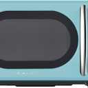 Galanz GLCMKA07BER-07 Retro Microwave Oven, LED Lighting, Pull Handle Design, Child Lock, Bebop Blue, 0.7 cu ft (.7 cu ft, Blue)
