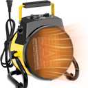 1500W Portable Garage Heater, Electric Outdoor Heater with Fast Heating & Overheat Protection, Patio and Greenhouse Space Heater for Indoor or Outdoor UseYellow