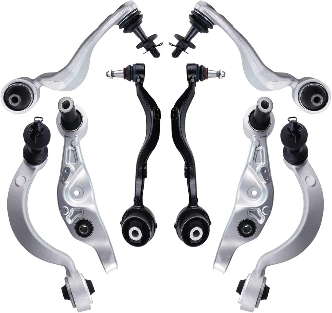 8Pcs Front Suspension Kit Left Right Upper Lower Forward Rearward Control Arm w/Bushings Ball Joint Replacement for 2007-2017 Lexus LS460 RWD -4861059095 4861059135 MS861076