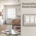 Henne Bery Sunken Pearls Heavy Duty Decorative Wall Plate Switch Plate Outlet Cover (Quad Decorator, Satin Nickel)