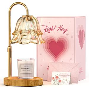 BYART Candle Warmer Lamp with Timer Dimmable, Adjustable Height Wax Melts Warmer for Jar Candles, Birthday Mothers Day Gifts for Women Mom, House Warming Gifts New Home Decor