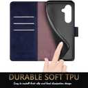 3 x SUANPOT for Samsung Galaxy S24 Plus/S24+ Wallet case with RFID Blocking Credit Card Holder,Flip Book PU Leather Protective Cover Women Men for Samsung S24Plus Phone case Blue