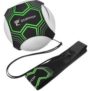 Soccer/Volleyball/Rugby Trainer, Football Kick Throw Solo Practice Training Aid Control Skills Adjustable Waist Belt for Kids Adults (Glow)