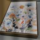 3-Pcs Framed Watercolor Daisy Flower Canvas Wall Art Colorful Plant Decor Pink Wildflower Pictures Print Farmhouse Floral Painting Wall decor for Living Room Bedroom Bathroom12x16Inch