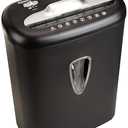 Basics 8Sheet High Security Cross Cut Paper and Credit Card Shredder with P4 Security, Auto Shutoff, Black,