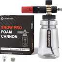 Raincovo Foam Cannon Wide Mouth for Pressure Washer, Thick Snow Foam Lance for Car Wash, Adjustable Soap Cannon with 1/4 Inch Quick Connector, Additional 1.1mm Orifice Nozzle