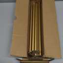 TVWOO Gold Wrap Around Curtain Rods:5/8" Small Blackout Adjustable Window Curtain Rod for Bedroom Kitchen Apartment Renter Friendly,Room Darkening Curved Drapery Rods Easy Install,Brass Golden 28-60"