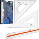 Mr. Pen Architectural Triangular Ruler Set with 12 Inch Triangular Scale, 11 Inch 30/60 and 8 Inch 45/90 Triangles