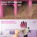 DELOMO Pet Grooming Gloves, Upgrade Version with Enhanced 255 Silicone Grooming Tips, Hair Remover Mittens for Dogs & Cats, Bath Brush, 1 Pair (Pink)
