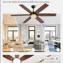 Fanbulous 60 Inch Ceiling Fans with Lights, Farmhouse Large Ceiling Fans with Remote, Black&Brown Modern Ceiling Fan with LED Light, Quiet DC Motor for Living Room, Bedroom, Kitchen, Indoor