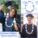 Gosodeny DIY Graduation Leis Colorful Friendship Necklace Graduation Leis Class of 2026 Oversized Bracelet for Women Graduation Party Accessories Decor Supplies (Blue)