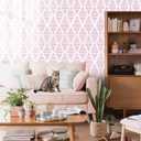 Modern White and Pink Peel and Stick Wallpaper Stripe Diamond Wallpaper Vinyl Waterproof Contact Paper Shelf Paper Drawer Liner Roll for Bedroom Living Room 17.7"x300"