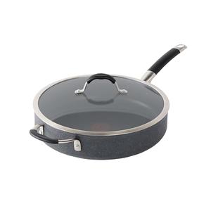 T-Fal Stone Force Platinum Non Stick Jumbo Cooker w/Lid & Helper Handle 5 Quart, Oven Broiler Safe 400°F, Long-lasting Durability, Heat Indicator, Saute Pan, Deep Fry Pan, Skillet, Pots, Pans, Black