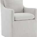 Upholstered Dining Chairs with Casters Modern Accent Armchair with Rollers for Dining room Bedroom Livingroom Reading Room (Count of 1)