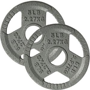 Yes4All Tri-Grip Handles Cast Iron Olympic Weight Plates, 2-Inch Weight Plates for Weight Lifting with Smooth and Durable Finish, Suitable for Strength Training Exercises (Single, Pair and Set)