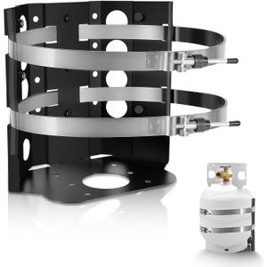 20 lb BBQ Propane Tank Holder, for 12-Inch 17lb/20lb/22lb BBQ Gas Tanks, for Vehicle, RV, Trailer, Boat, Truck, Replace for BKT-2290 Propane Tank Mount, Heavy-Duty Stainless Steel