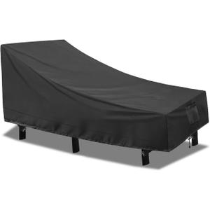 PureFit Outdoor Chaise Lounge Cover, Lounge Chair Covers Waterproof Patio Furniture Lounge Chair Cover, UV Resistant & Weatherproof, 1 Pack, 78"L x 35.5"W x 33"H Inches, Black